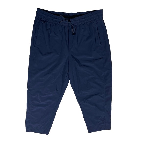 Athleta Pants - Athleta Arrival Straight Leg Cropped Pants Women Size 18 Navy stretch drawstring
